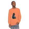 Black Cat Watercolor Unisex Long Sleeve T-Shirt with vibrant, hand-painted design