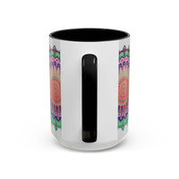 A vibrant and intricately designed Mandala Art Mug featuring colorful floral patterns and intricate details perfect for enjoying your favorite beverage