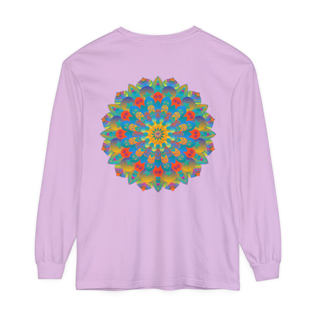 Colorful and intricate mandala design long sleeve t-shirt for all genders