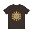Vibrant Mandala Tee featuring colorful, intricate design in red, blue, and yellow