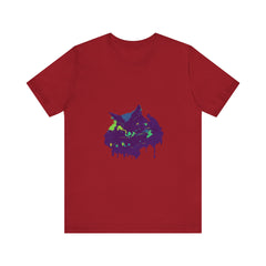 Black Cat Mystery - Colorful Paint Splatter T-Shirt featuring vibrant, eye-catching splashes of color on a black background