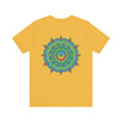 Beautiful mandala tee with intricate patterns and vibrant colors symbolizing spiritual peace and harmony, perfect for adding a touch of tranquility to your wardrobe