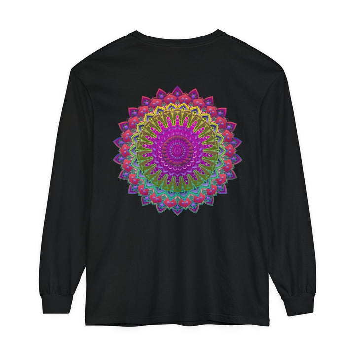 Vibrant Mandala Unisex Long Sleeve T-Shirt as a Symbol of Creativity and Art