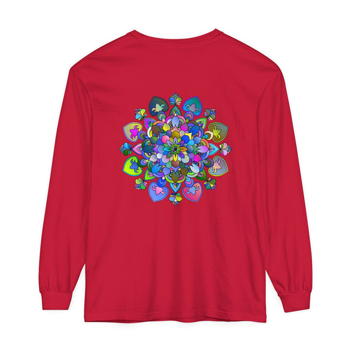 Colorful and intricate mandala design long sleeve t-shirt for vibrant style