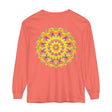 Vibrant Mandala Unisex Long Sleeve T-Shirt featuring a colorful, intricate mandala design