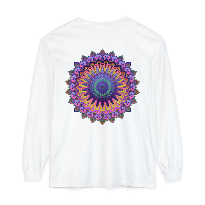 Intricate Mandala Unisex Long Sleeve T-Shirt with vibrant, detailed design