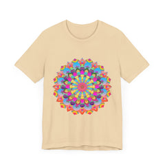 Vibrant and intricate mandala flower design t-shirt featuring psychedelic art
