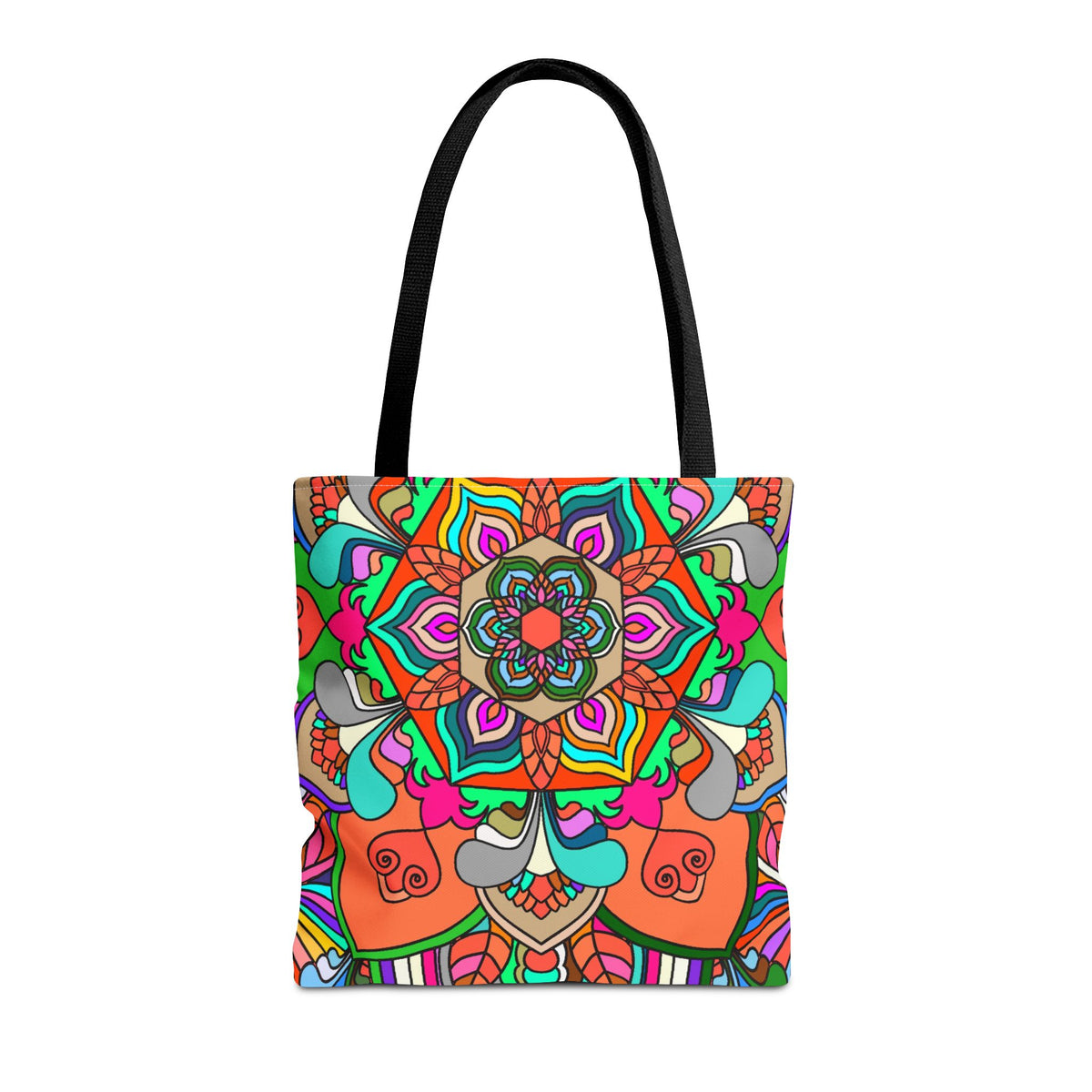 Colorful Mandala Tote Bag — Vibrant Boho All-Over Print Beach & Market Tote
