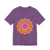 Colorful and intricate mandala design on a vibrant tee shirt, perfect for lovers of psychedelic art and bold, eye-catching fashion