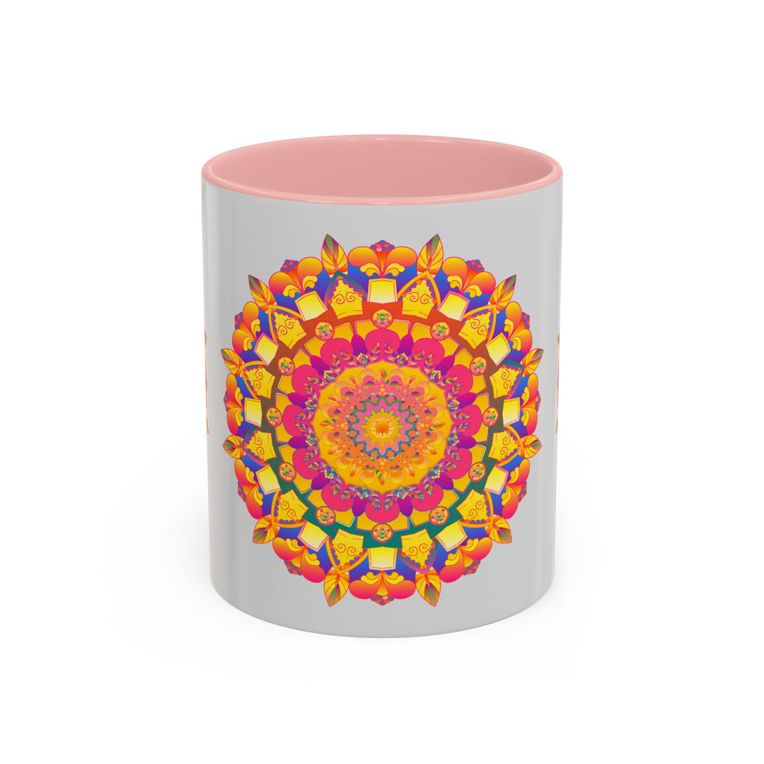 Unique Mandala Artwork on Grey Mug