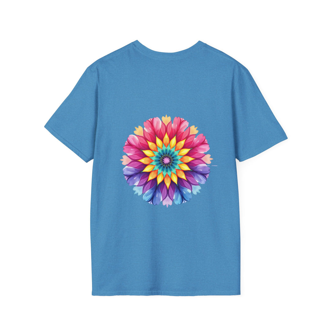 Floral Mandala Quote T-Shirt featuring a beautiful floral mandala design with inspiring quote, perfect for casual wear and self-expression