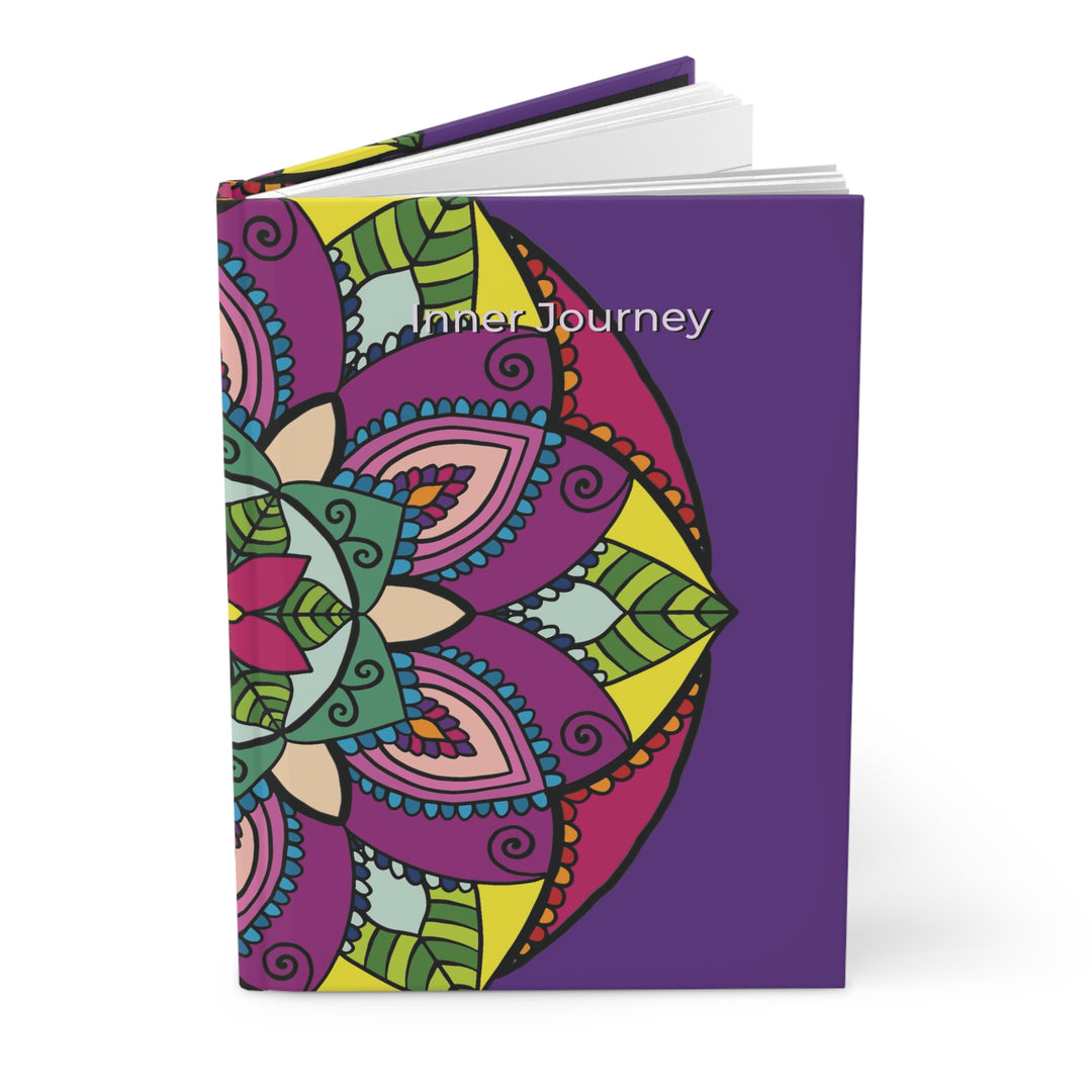 Inner Journey Mandala Hardcover Journal — Bright Mandala on Purple
