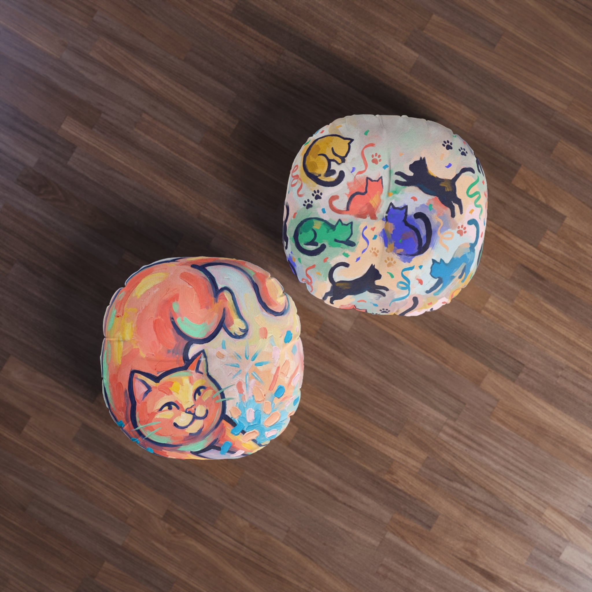 Confetti Cat Cozy Floor Pillow