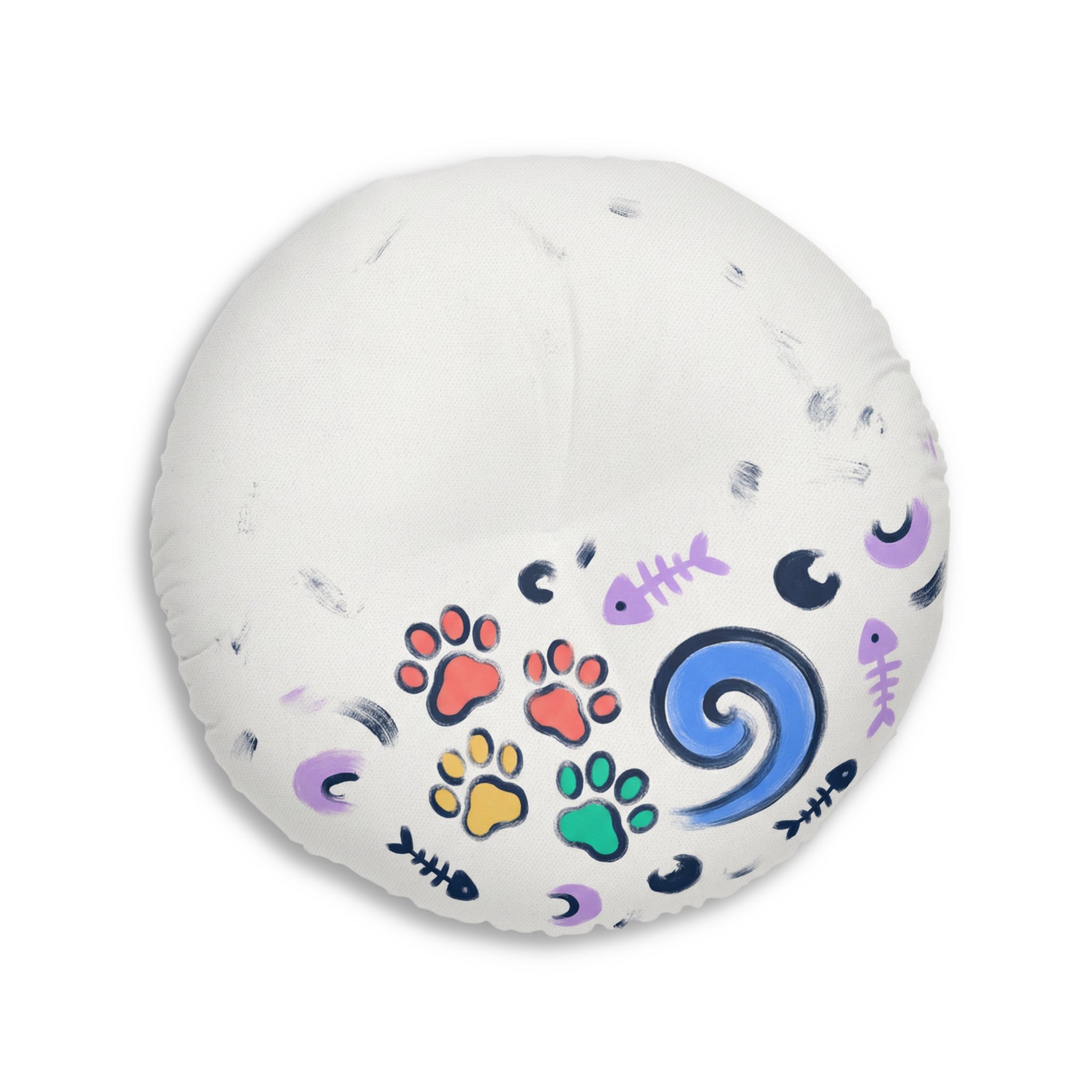 Purrcrastinator Cat Cushion — Cozy Round Floor Pillow