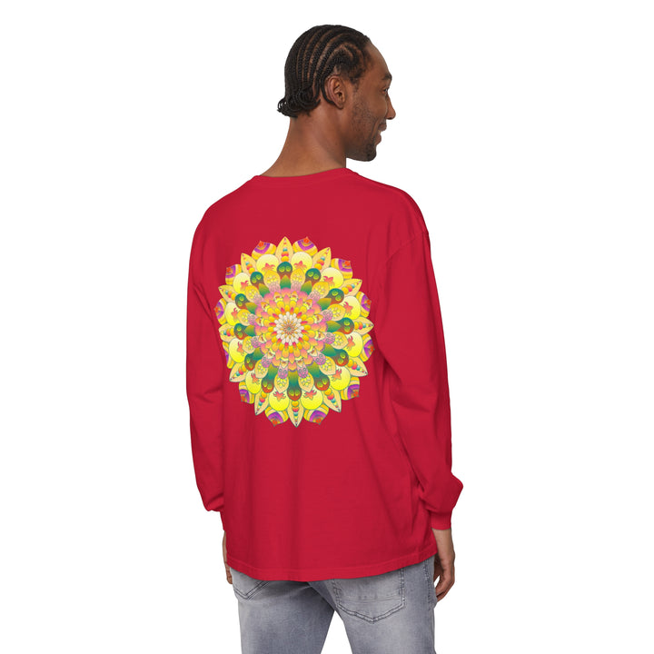 Colorful and intricate mandala design long sleeve t-shirt for all genders