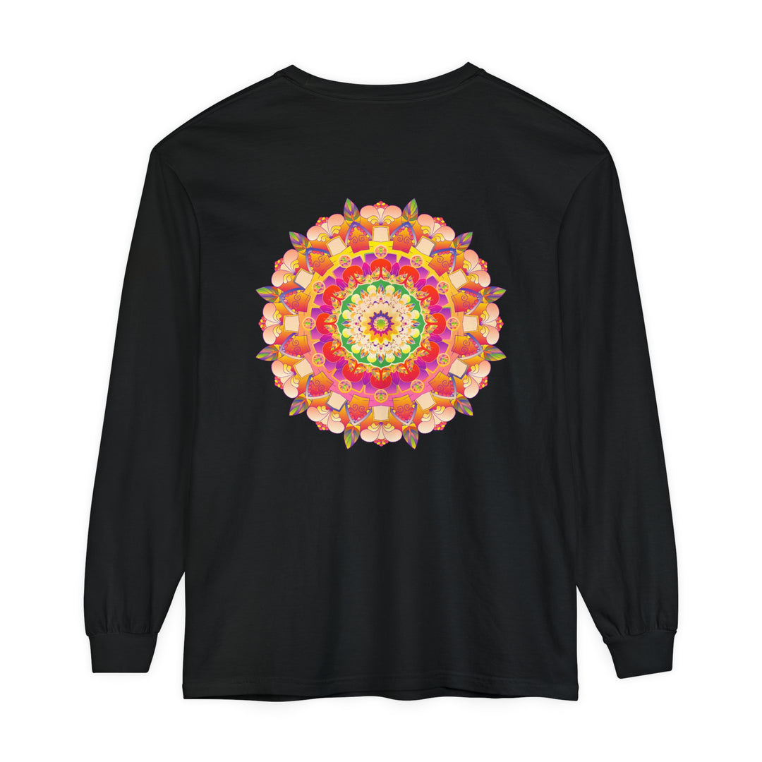 Colorful and intricate mandala design long sleeve unisex t-shirt for vibrant style