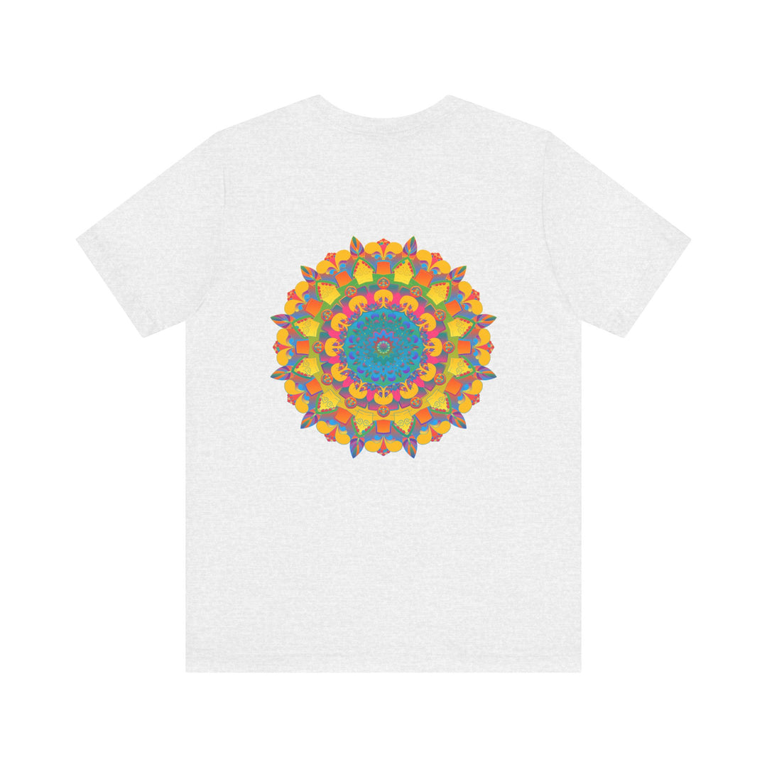 Colorful and intricate Vibrant Mandala T-Shirt with Peace & Harmony design