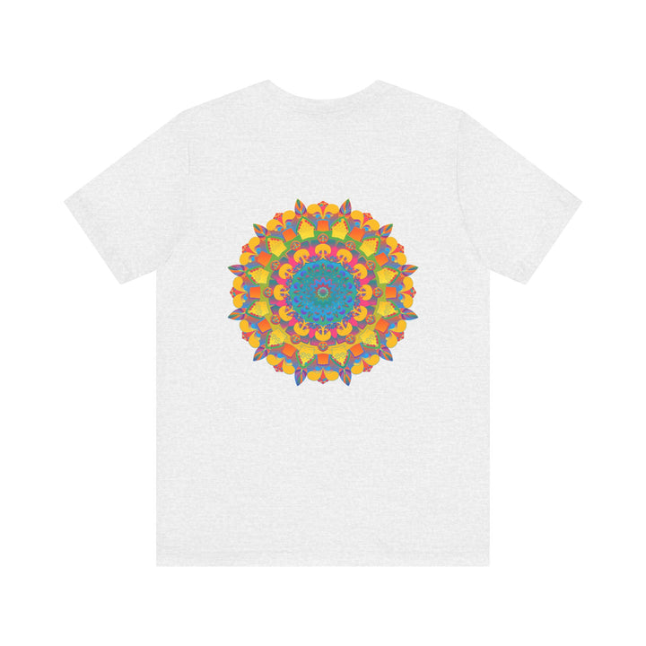 Colorful and intricate Vibrant Mandala T-Shirt with Peace & Harmony design