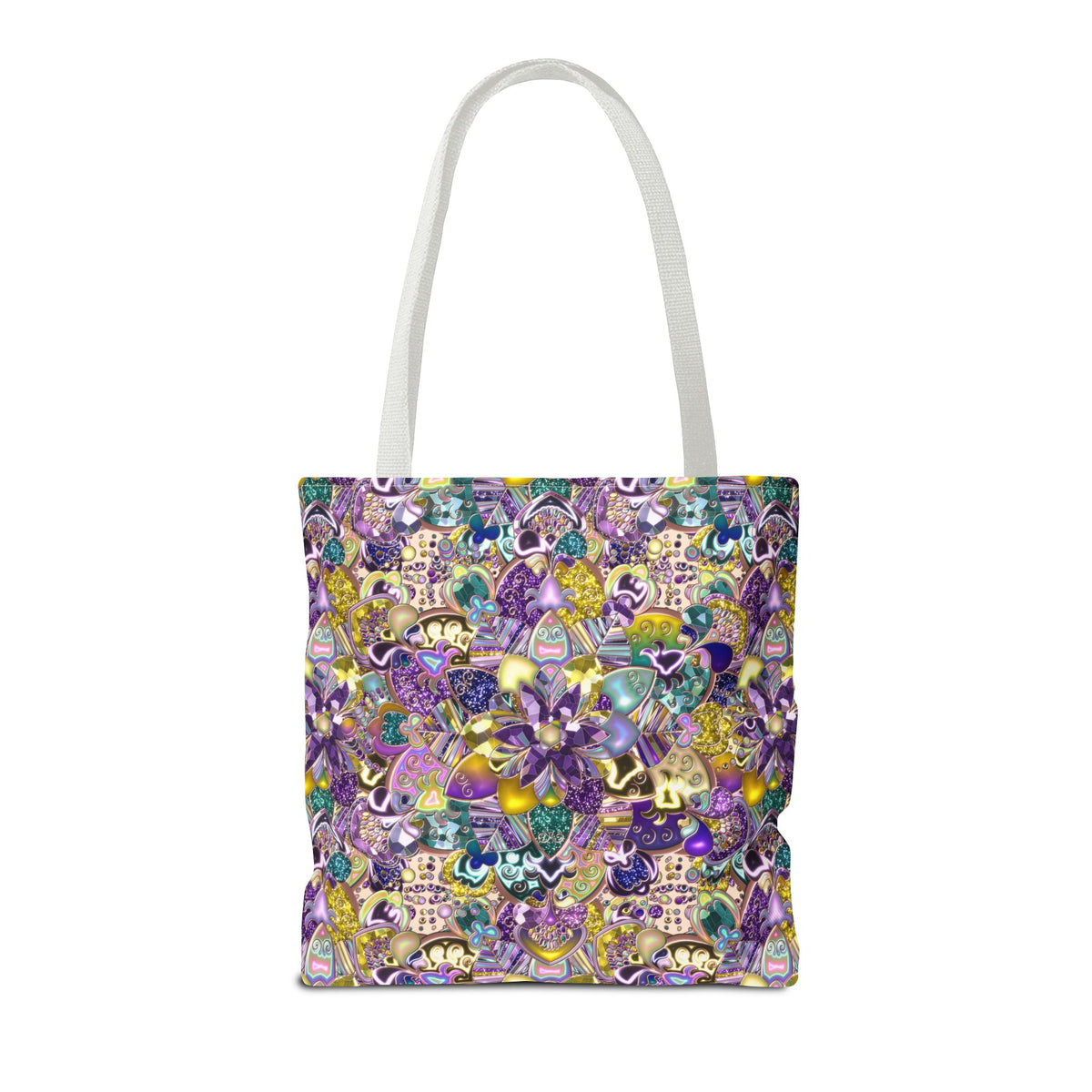 Colorful Purple Floral Pattern Tote Bag