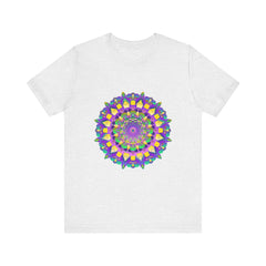 Colorful and intricate mandala design t-shirt promoting peace and harmony