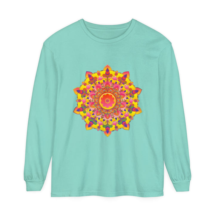 Colorful mandala design long sleeve t-shirt for both men and women