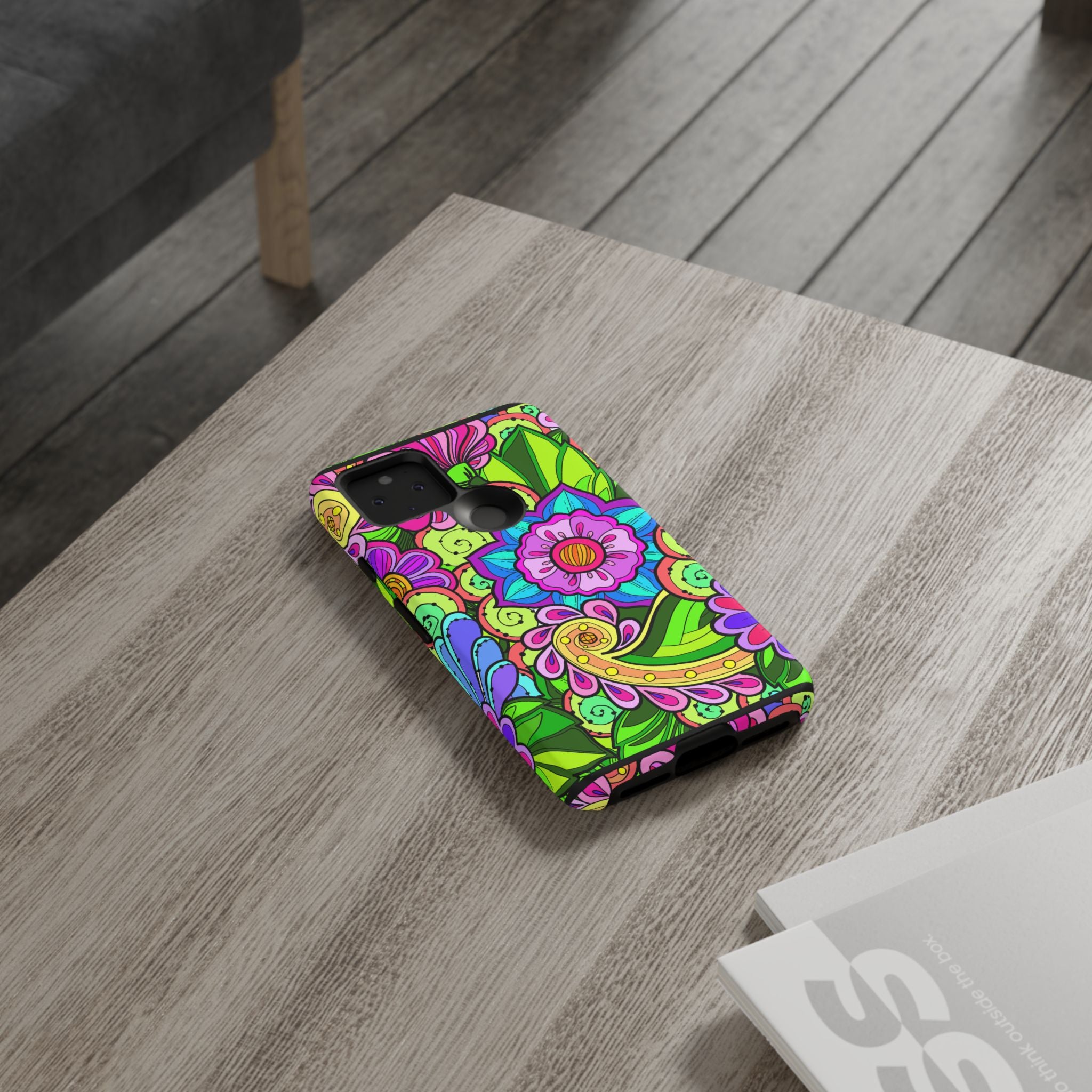 Floral Fantasy iPhone and Google Pixel Case in Bright Green Palette