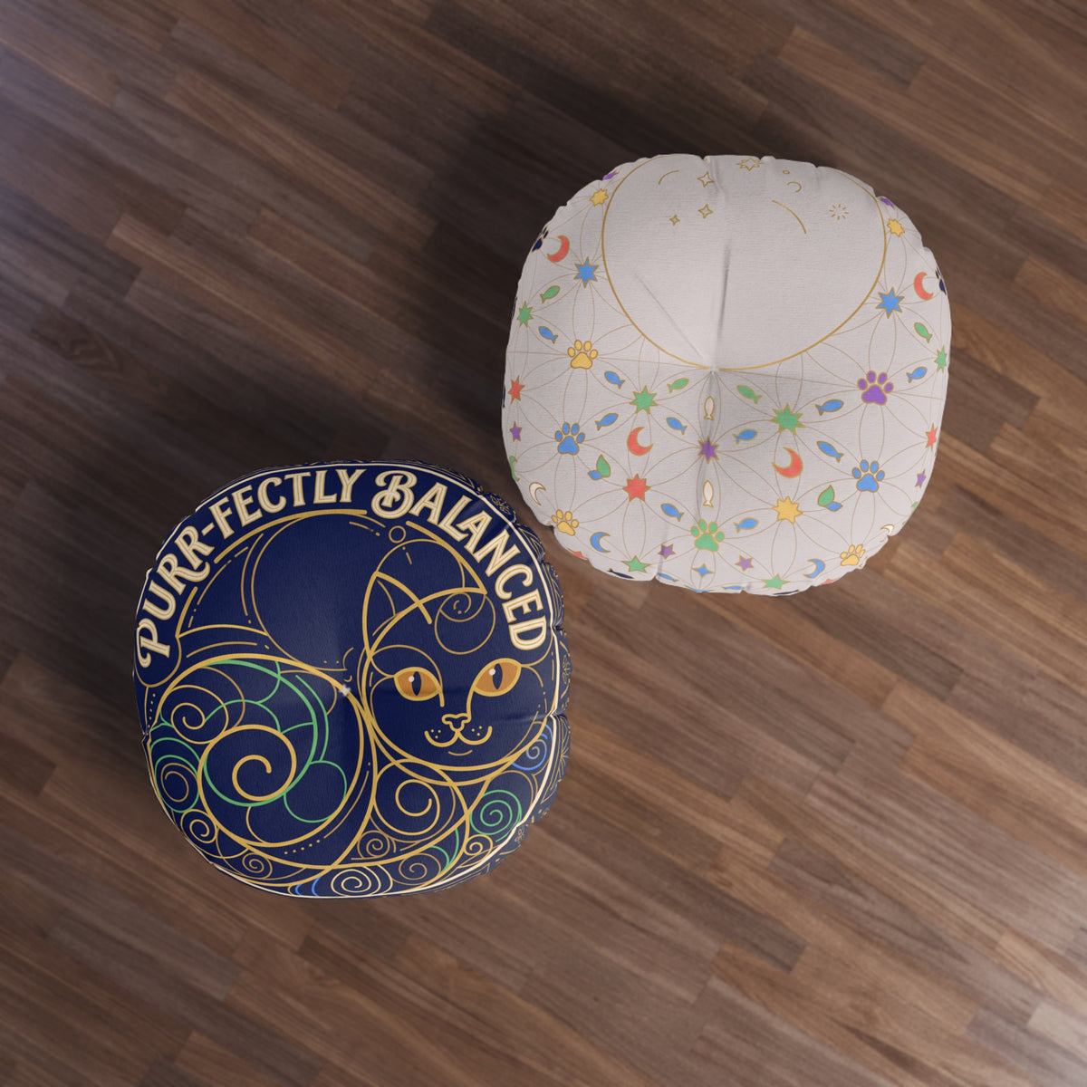 Purr-fectly Balanced Sacred Geometry Cat Floor Pillow