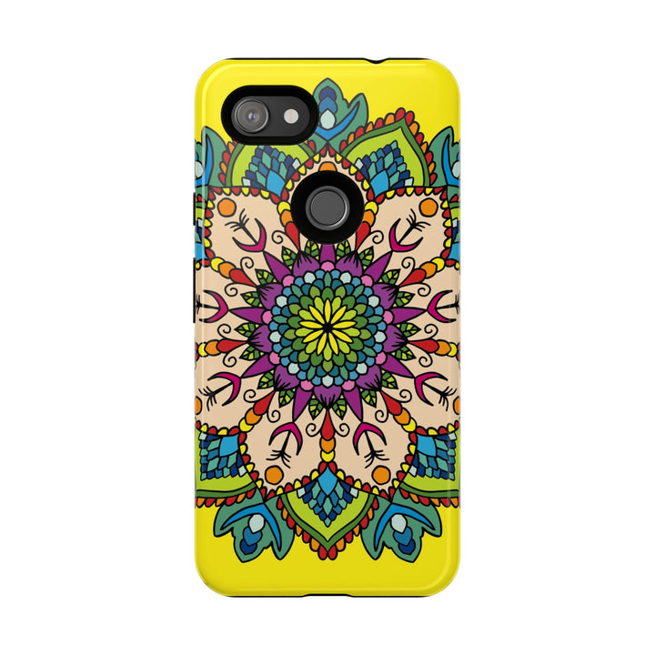 Intricate Floral Yellow Phone Case for Bold Protection and Style