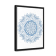 Handmade steel blue mandala design wall art on gallery canvas wraps in vertical frame