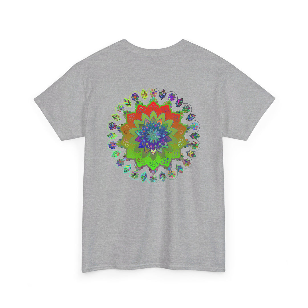 Unisex heavy cotton tee featuring a mandala art design promoting mindfulness and yoga