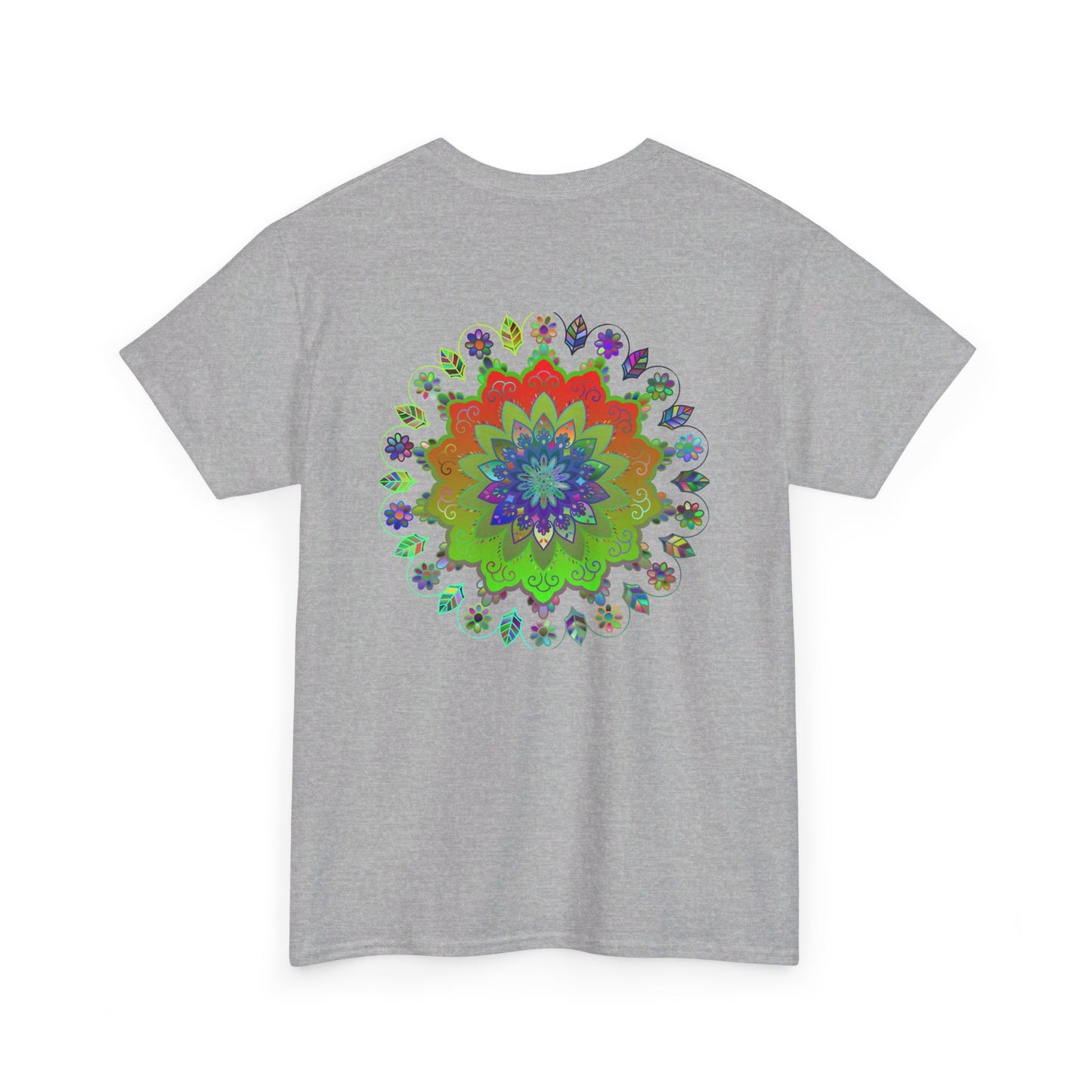 Unisex heavy cotton tee featuring a mandala art design promoting mindfulness and yoga