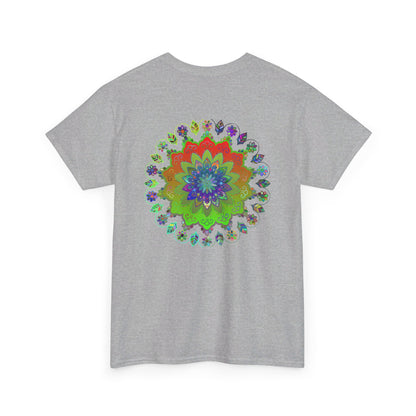 Unisex heavy cotton tee featuring a mandala art design promoting mindfulness and yoga