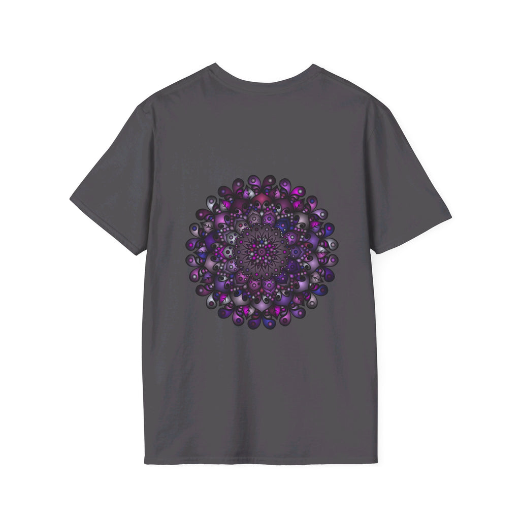 Handmade Mandala Art Softstyle T-Shirt featuring intricate and colorful design, perfect for casual wear and artistic expression