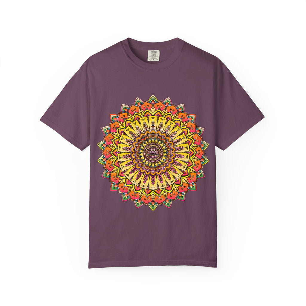 Sunburst Mandala T-Shirt — Vibrant Floral Boho Graphic Tee