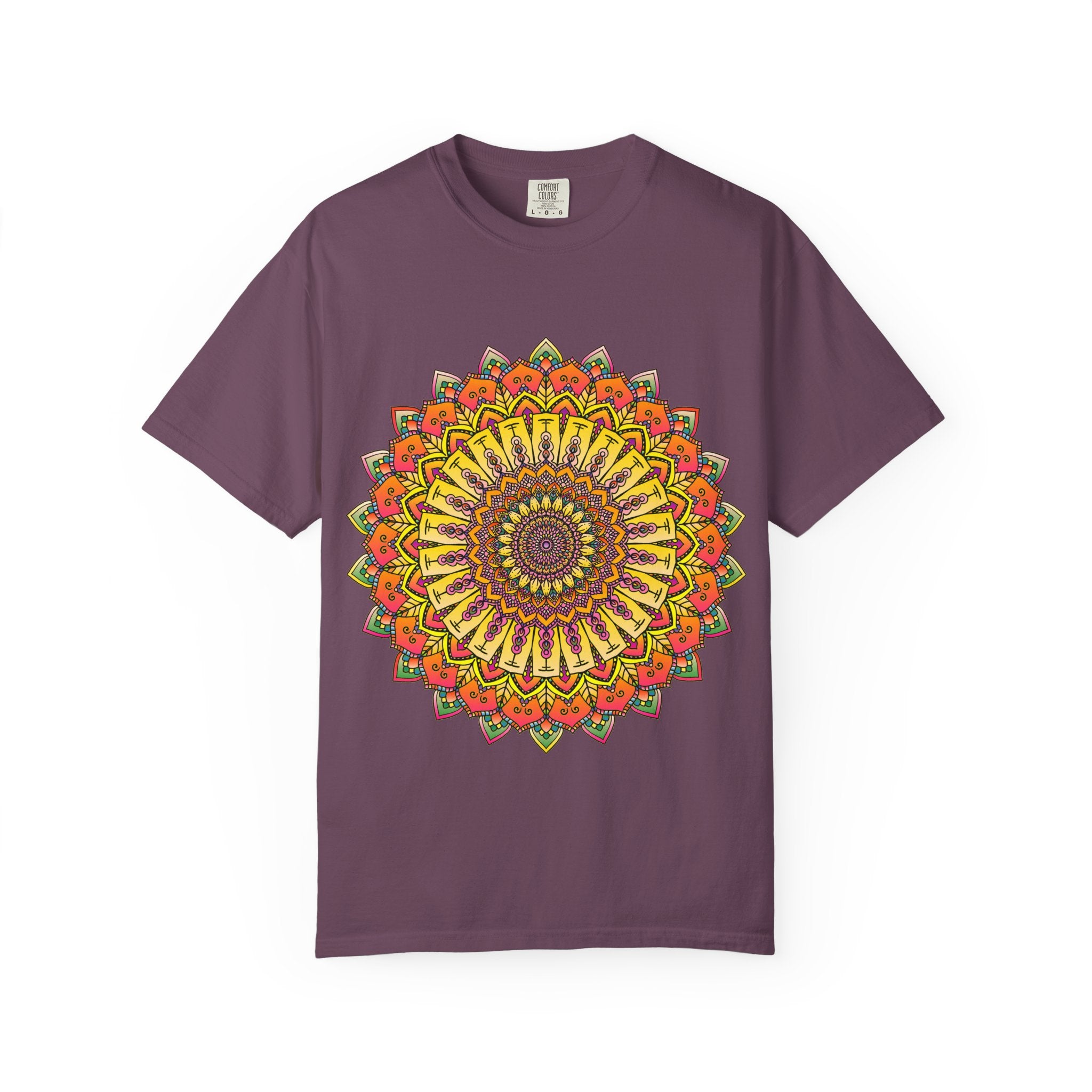 Sunburst Mandala T-Shirt — Vibrant Floral Boho Graphic Tee