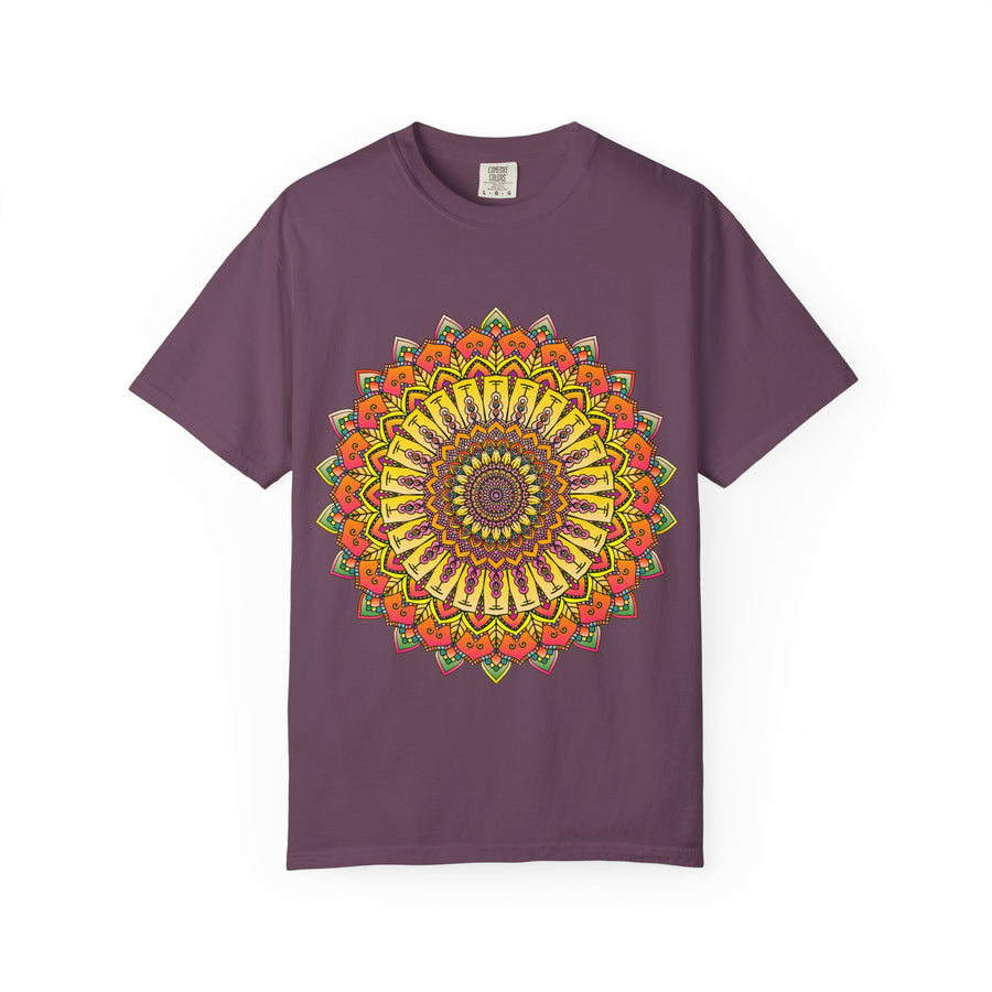 Sunburst Mandala T-Shirt — Vibrant Floral Boho Graphic Tee