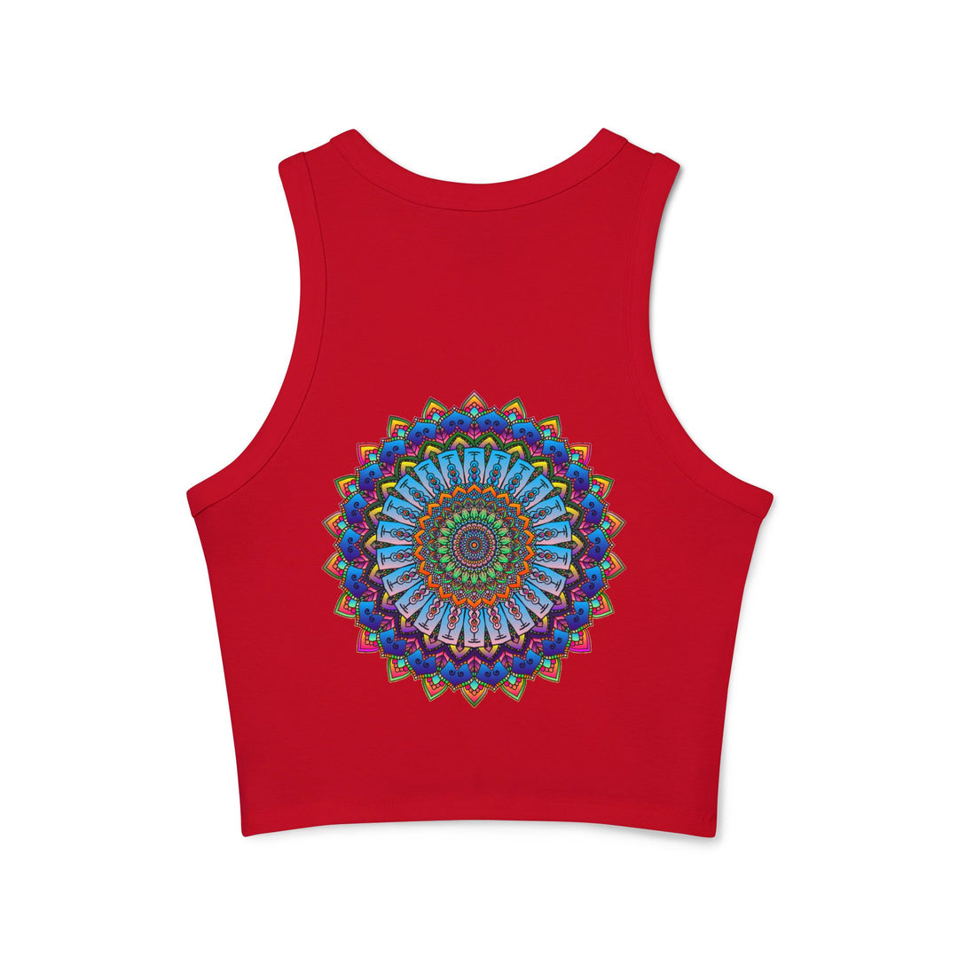 Colorful and intricate mandala design racerback tank top for women