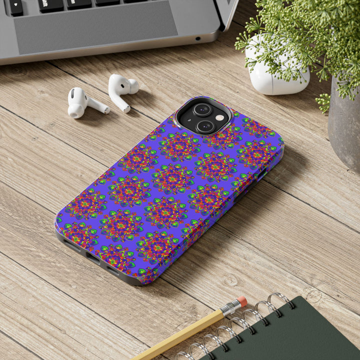 Tiled Hand Drawn Mandala Rainbow Phone Case - Standard alt text 86