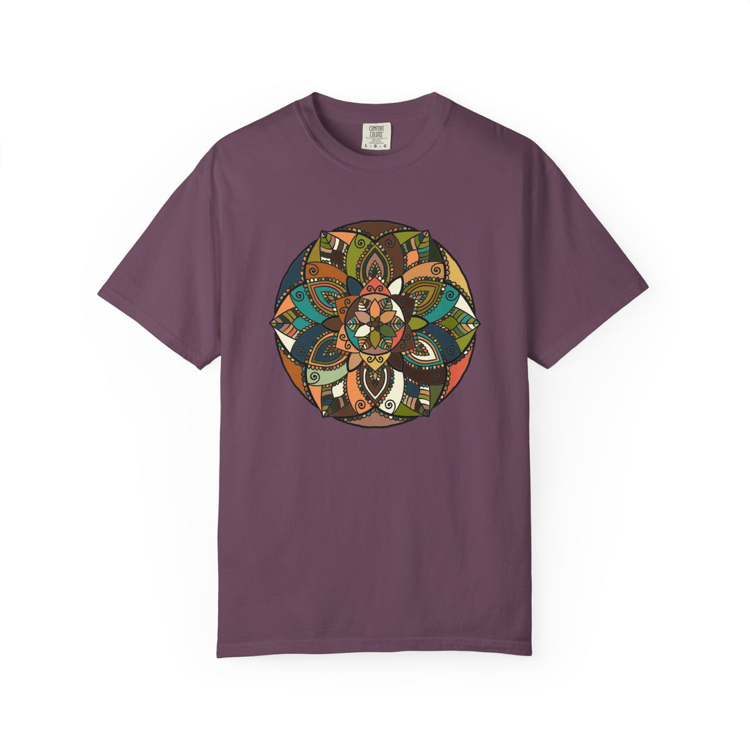 Mandala Earth Flora T-Shirt — Earthy Tones Geometric Art Tee