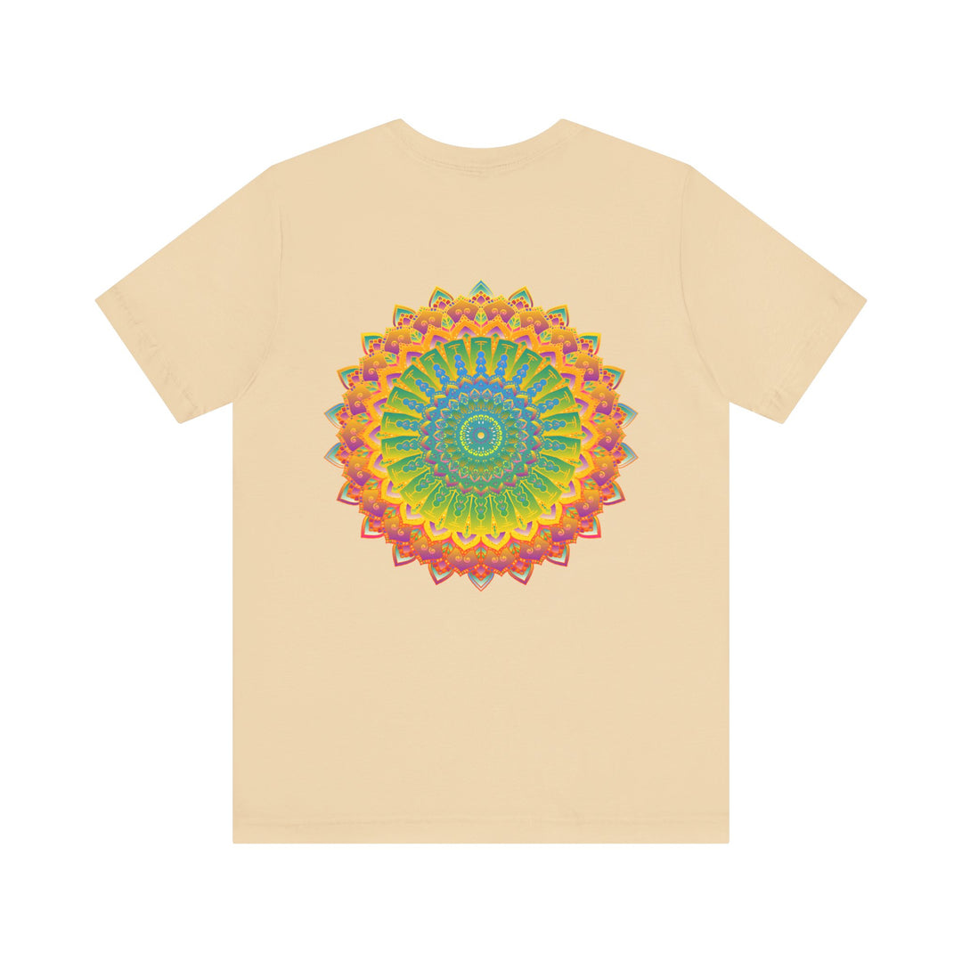 Soft and vibrant t-shirt with a calming mandala design