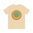 Soft and vibrant t-shirt with a calming mandala design