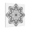 Black and white handmade mandala art on matte canvas, stretched, 125 inch