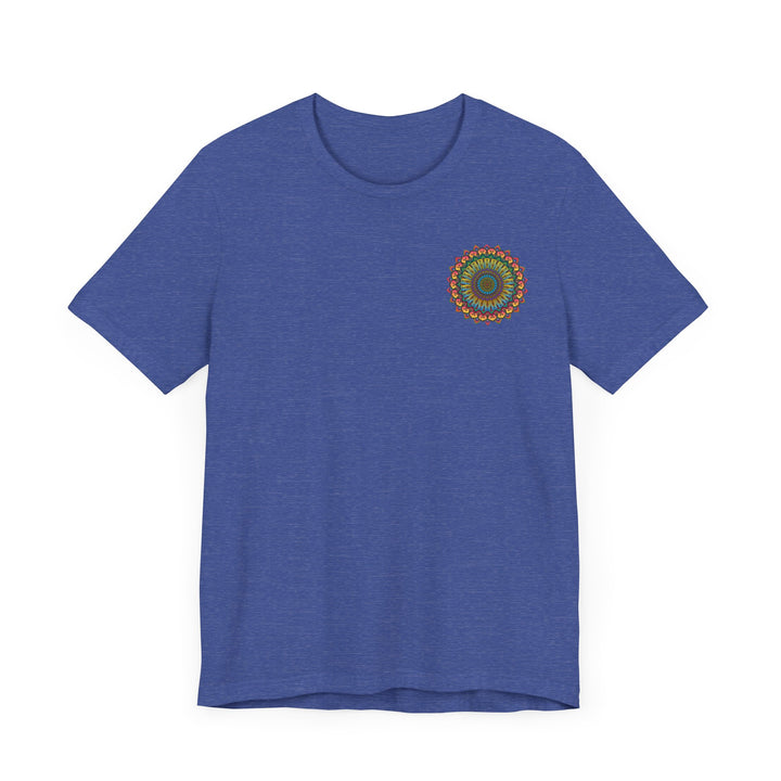 Vibrant Mandala Tee featuring intricate spiritual design for peace and harmony