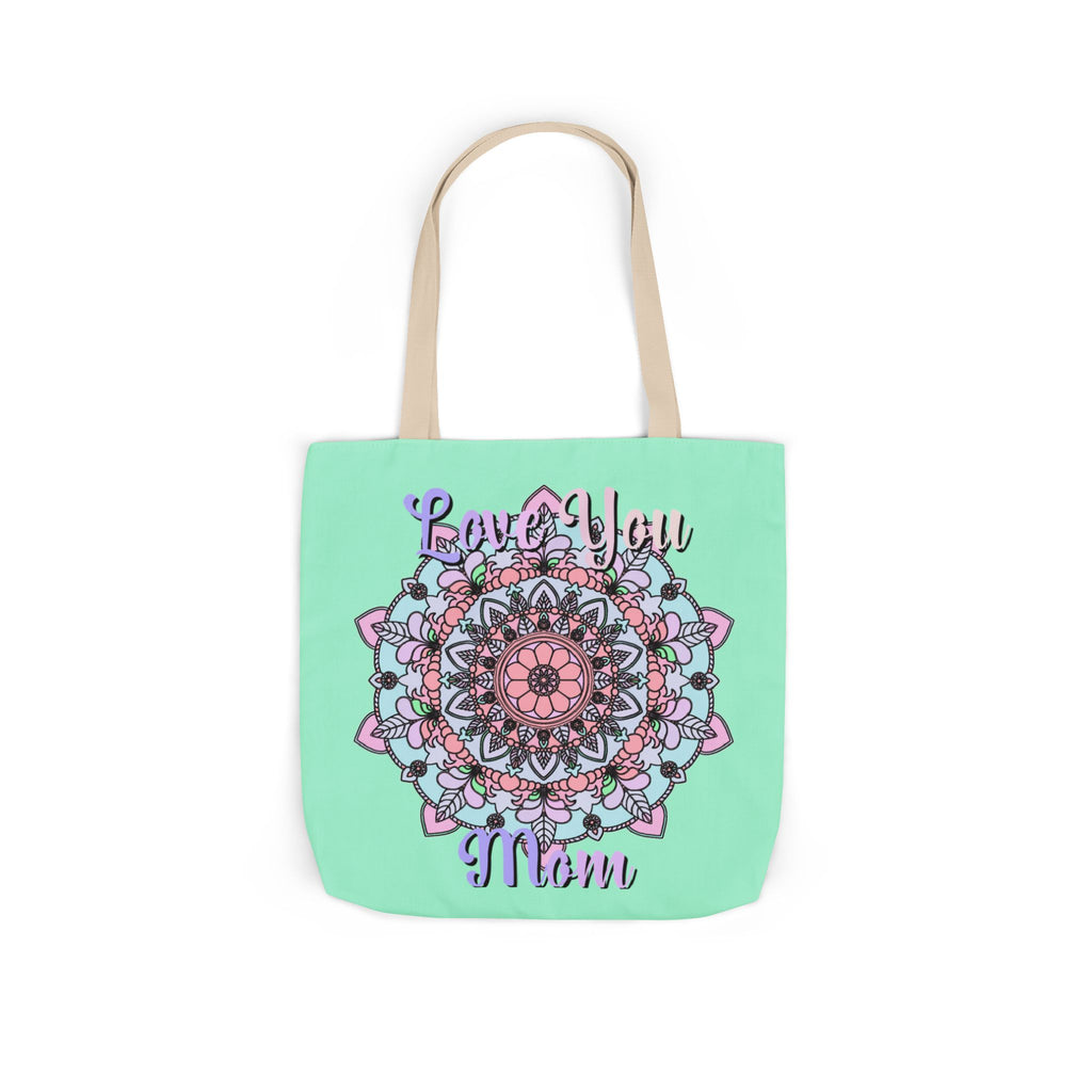 Mandala 'Love You Mom' Canvas Tote — Floral Mother's Day Gift Bag