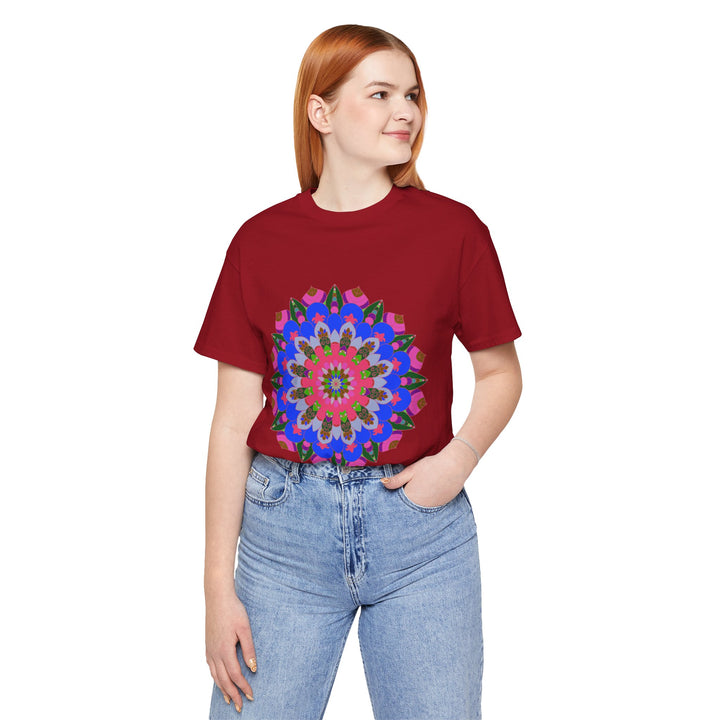 Colorful Mandala Geometric T-Shirt featuring vibrant, intricate design for a unique fashion statement