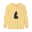 Black Cat Mystique Long Sleeve T-Shirt: a stylish black shirt with a captivating cat graphic