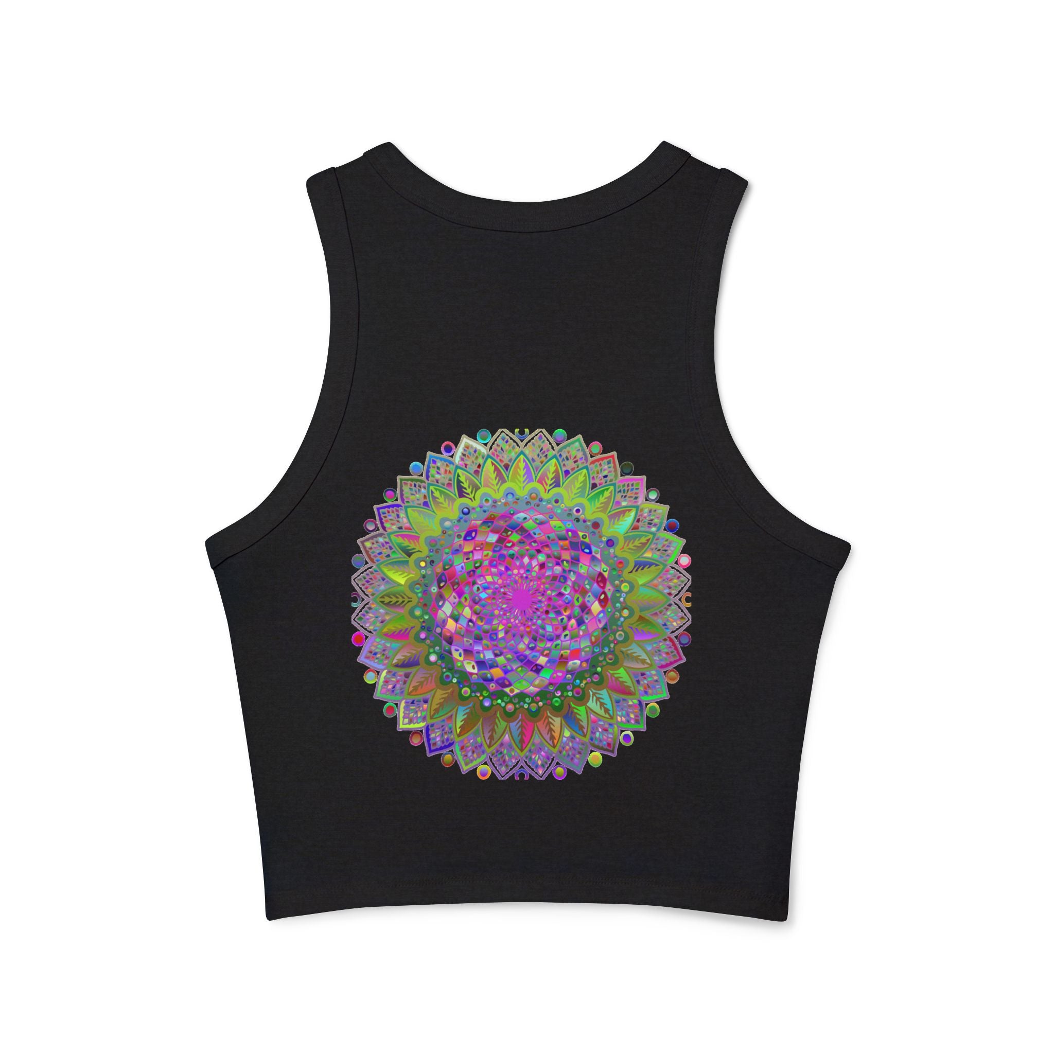 Colorful and intricate mandala design on a comfortable racerback tank top