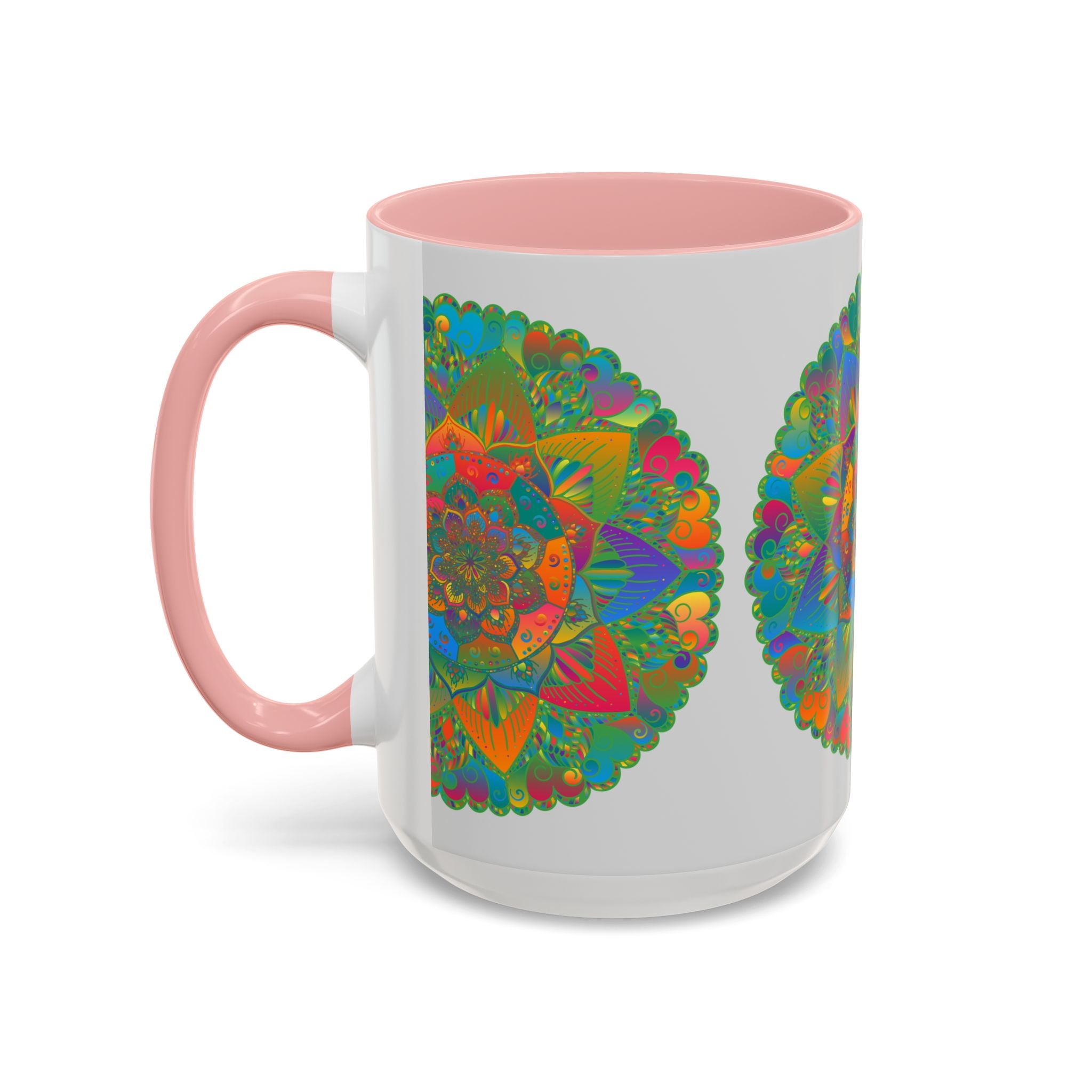 Handcrafted mandala art mug with a stunning and intricate floral pattern