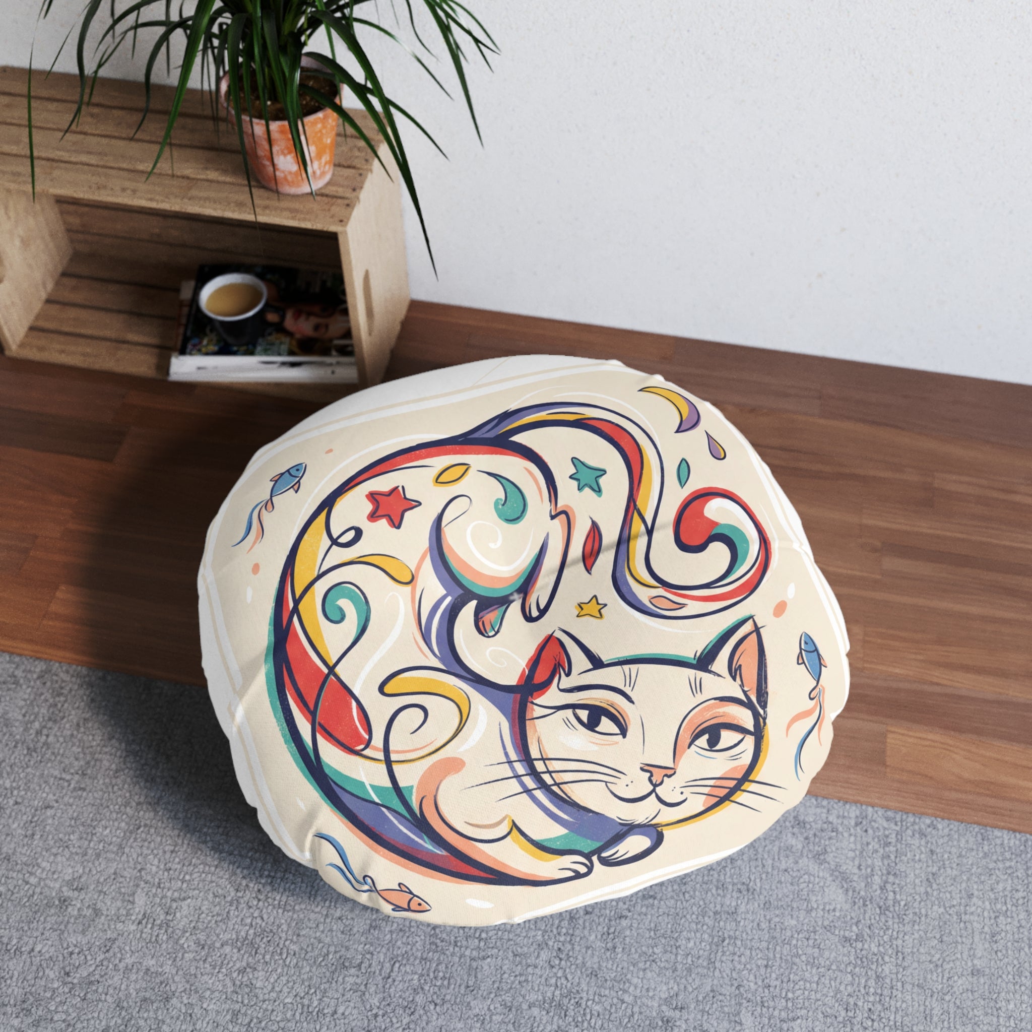 Cuscino da pavimento a forma di gatto Dream-Loop