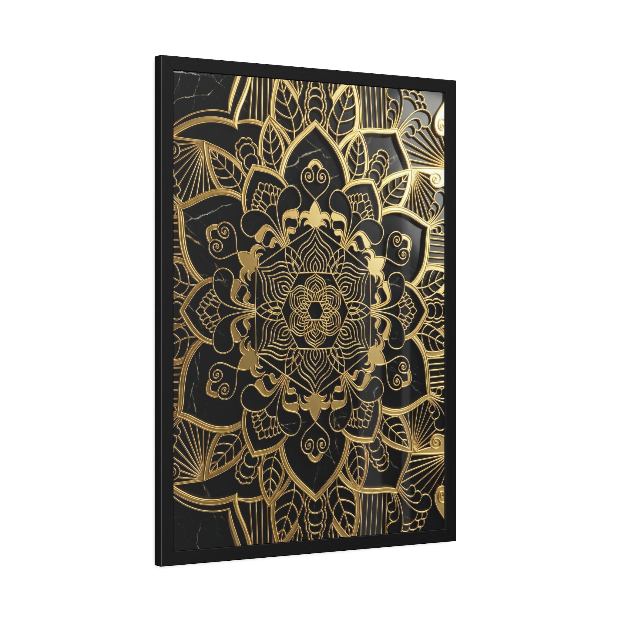 Opulenz im Dunkeln – Edler Kunstdruck mit Marmorrahmen